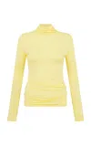 Paris Georgia Slouchy Turtleneck Top In Yellow
