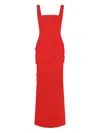 Paris Georgia Square-neck Draped Maxi Dress In Red