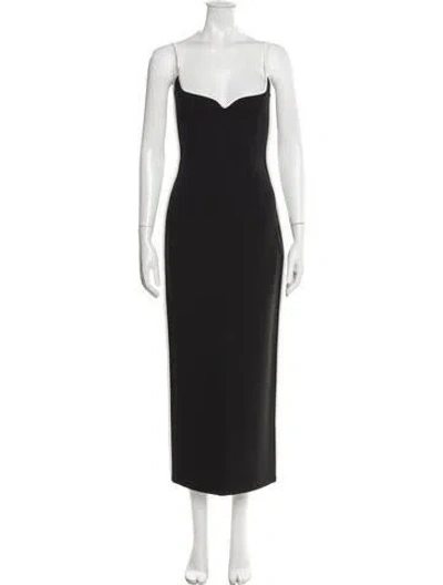 Pre-owned Paris Georgia Square Neckline Long Dress In Gray