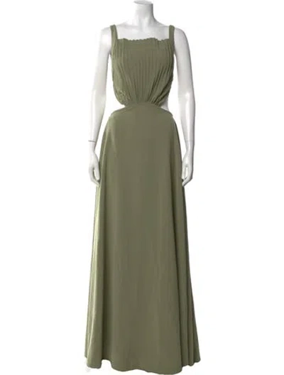 Pre-owned Paris Georgia Square Neckline Long Dress W/ Tags In Green