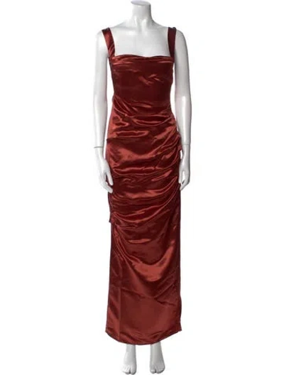 Pre-owned Paris Georgia Square Neckline Long Dress W/ Tags In Red