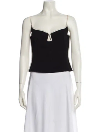 Pre-owned Paris Georgia Square Neckline Sleeveless Crop Top In Neutral
