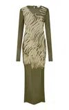 Paris Georgia Squiggle Applique Soutache Dress In Nude
