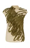Paris Georgia Squiggle Applique Top In Nude
