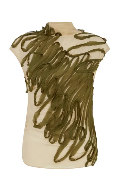 Paris Georgia Squiggle Applique Top In Nude