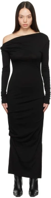 Paris Georgia Ssense Exclusive Black Manahou Midi Dress In Black