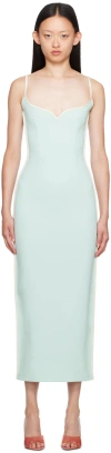 Paris Georgia Ssense Exclusive Blue & White Heart Maxi Dress In Blue W Cream Sateen