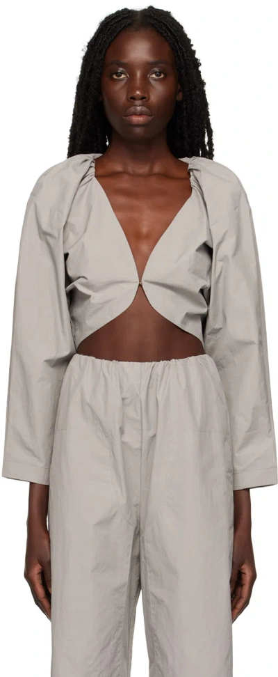Paris Georgia Ssense Exclusive Gray Remmy Long Sleeve T-shirt In Stone
