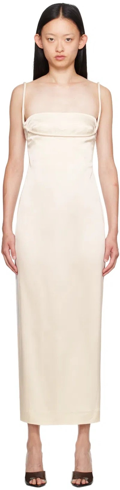 Paris Georgia Ssense Exclusive Off-white Talia Maxi Dress In Ivory