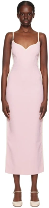 Paris Georgia Ssense Exclusive Pink Heart Midi Dress In Pink W Cream