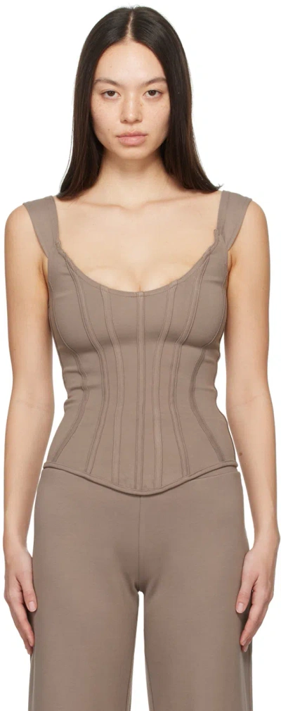 Paris Georgia Ssense Exclusive Taupe Eliana Tank Top In Rock