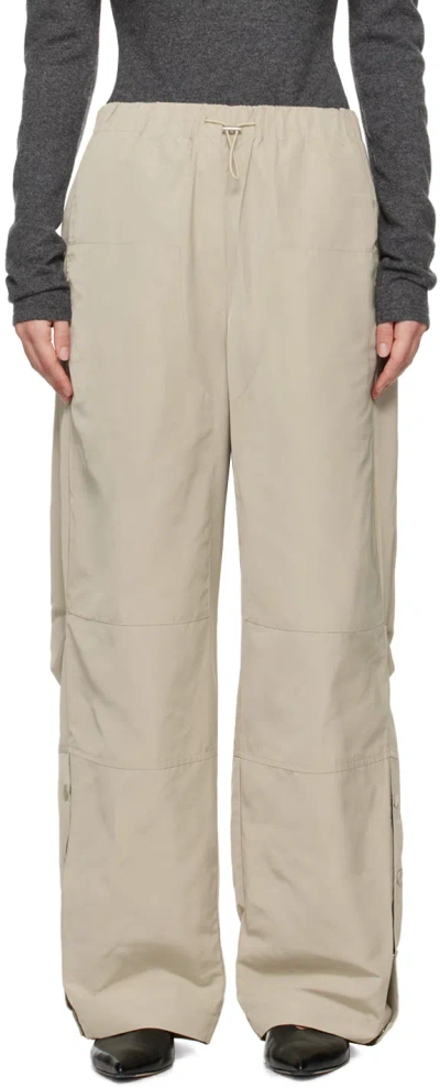 Paris Georgia Ssense Exclusive Taupe Parachute Trousers In Rock
