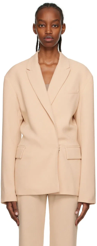 Paris Georgia Ssense Work Capsule – Beige Magda Blazer In Sand Suiting