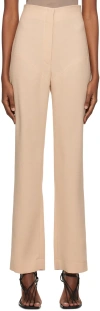 Paris Georgia Ssense Work Capsule – Beige Paneled Trousers In Sand Suiting