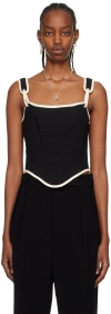 Paris Georgia Ssense Work Capsule – Black Lottie Camisole In Black/cream