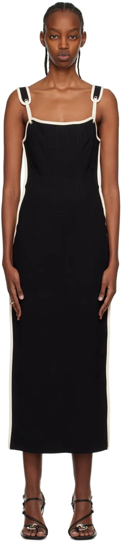 Paris Georgia Ssense Work Capsule – Black Lottie Maxi Dress In Black/cream