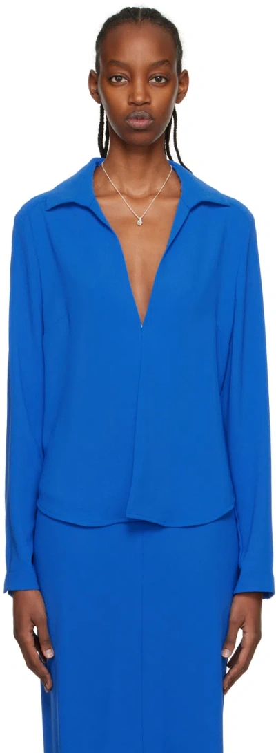 Paris Georgia Ssense Work Capsule – Blue Slinky Shirt