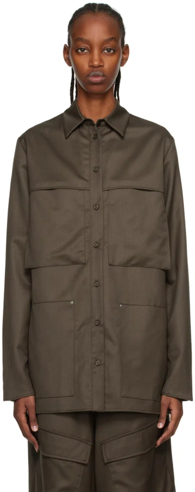 Paris Georgia Ssense Work Capsule – Brown Herb Shirt In Chocolate