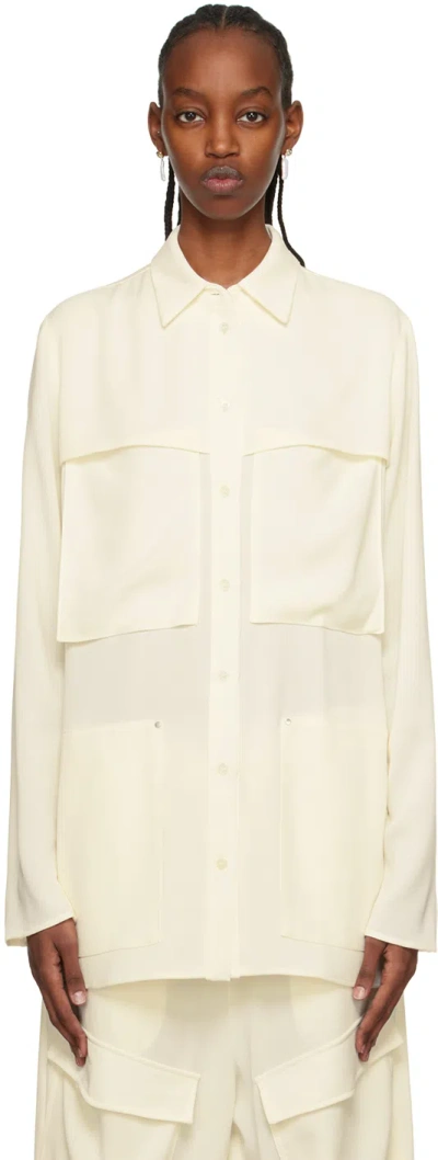 Paris Georgia Ssense Work Capsule – Off-white Herb Shirt In Ivory Gauze