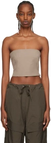 Paris Georgia Ssense Work Capsule – Taupe Audrey Tube Top In Rock