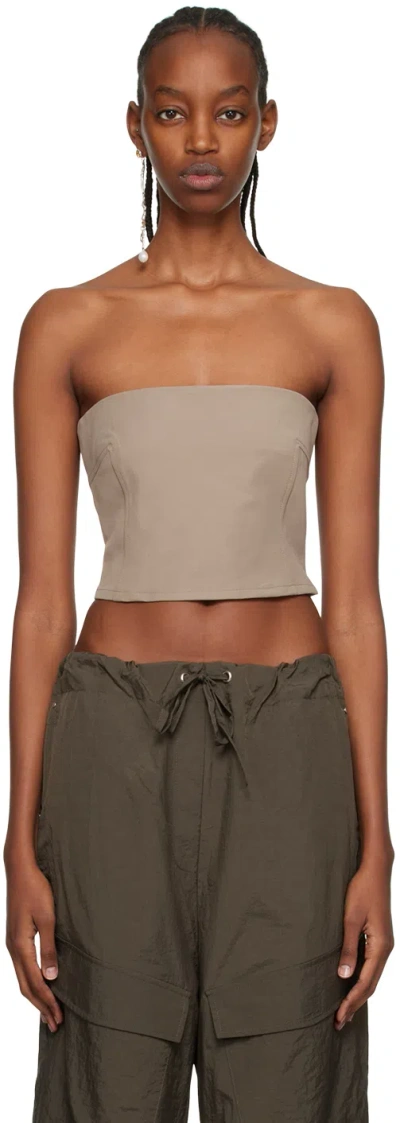 Paris Georgia Ssense Work Capsule – Taupe Audrey Tube Top In Rock