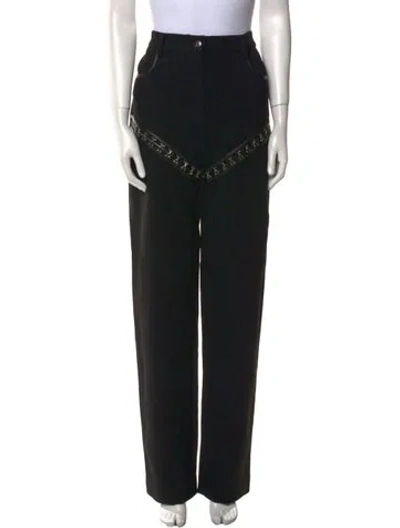 Pre-owned Paris Georgia Straight Leg Pants In Black