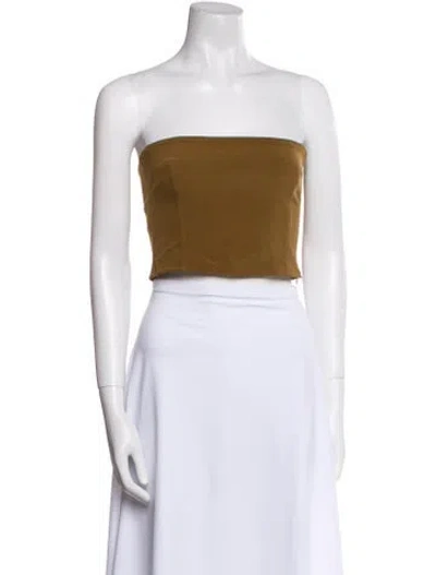 Pre-owned Paris Georgia Strapless Crop Top In Black