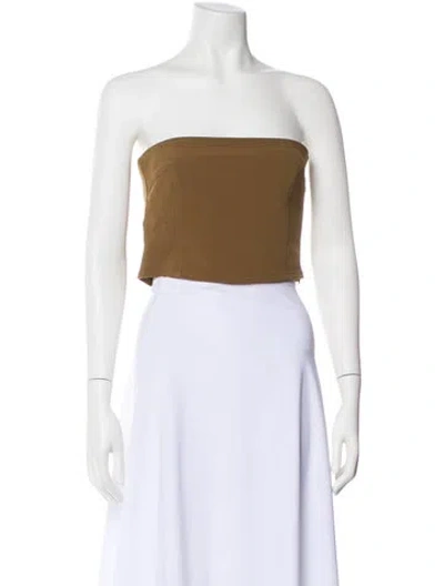 Pre-owned Paris Georgia Strapless Crop Top In Green