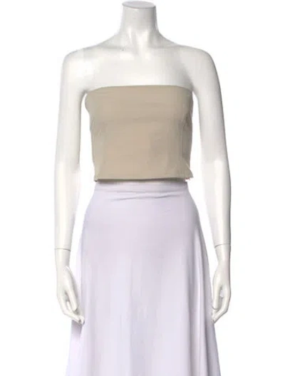 Pre-owned Paris Georgia Strapless Crop Top W/ Tags In Neutral