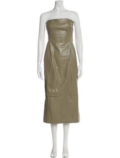 Pre-owned Paris Georgia Strapless Long Dress In Neutral
