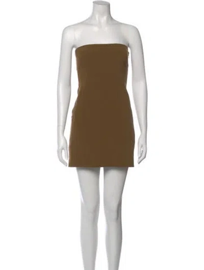 Pre-owned Paris Georgia Strapless Mini Dress In Brown