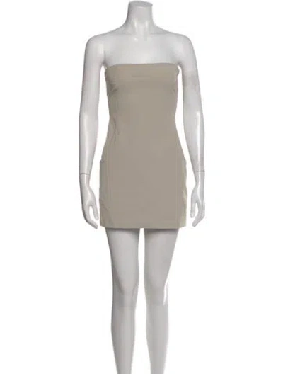 Pre-owned Paris Georgia Strapless Mini Dress In Neutral