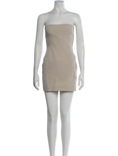 Pre-owned Paris Georgia Strapless Mini Dress In Neutral