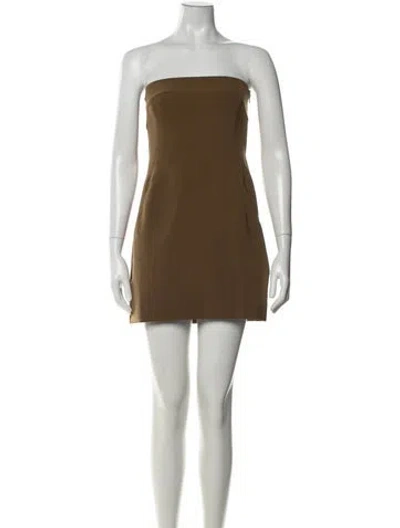 Pre-owned Paris Georgia Strapless Mini Dress In Neutrals