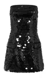 Paris Georgia Strapless Sequined Mini Dress In Black