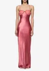 Paris Georgia Suki Satin Maxi Dress And Cape In Pink