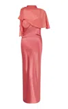 Paris Georgia Suki With Capelet Silk Dress In Red
