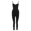 Paris Georgia Sweetheart Underwire Neckline Skinny Jumpsuit In Black