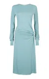 Paris Georgia Tali Ruched Matte Jersey Dress In Blue