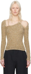 Paris Georgia Tan Charlie Long Sleeve T-shirt In Tan Multi