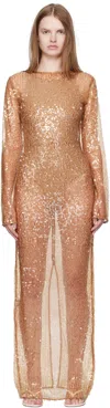 Paris Georgia Tan Thom Maxi Dress In Brown