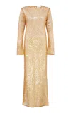 Paris Georgia Thom Sequined Mesh Gown In Brown