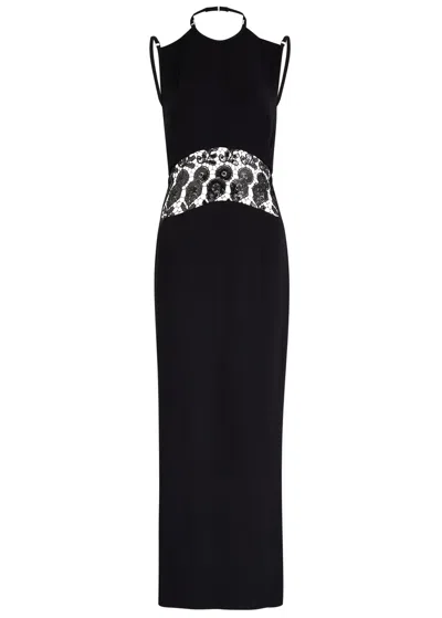 chinese dress ladies Multi Diamond and Pearl Embellished Open Back Maxi Dress – CYLONDON main image 1