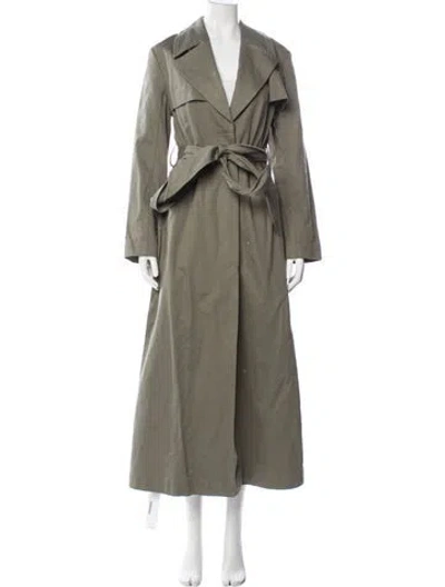 Pre-owned Paris Georgia Trench Coat In Green