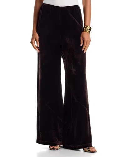 Paris Georgia Velvet Bias Lounge Pants In Brown