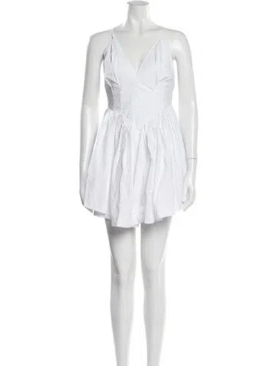 Pre-owned Paris Georgia V-neck Mini Dress In White