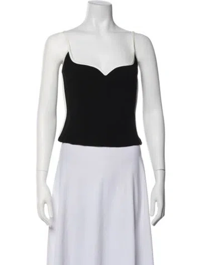 Pre-owned Paris Georgia V-neck Sleeveless Top In Black