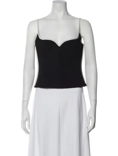 Pre-owned Paris Georgia V-neck Sleeveless Top In Black