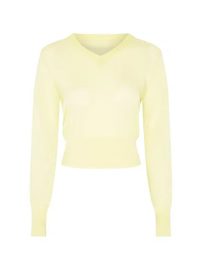 Paris Georgia V-neck Sweater In Yellow
