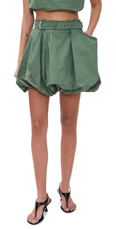 Paris Georgia Volume Mini Skirt Duck Green